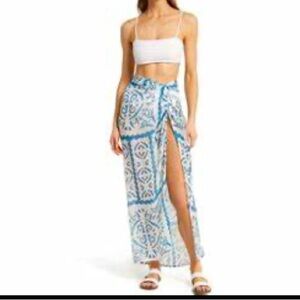 Bohemian Blue and White Maxi Skirt